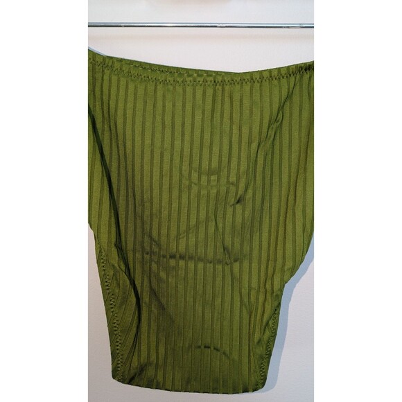 J.Crew BH489 Wide-Rib Curved-Waist Cheeky String Bikini Bottom Resort Green SZ M - Picture 7 of 16